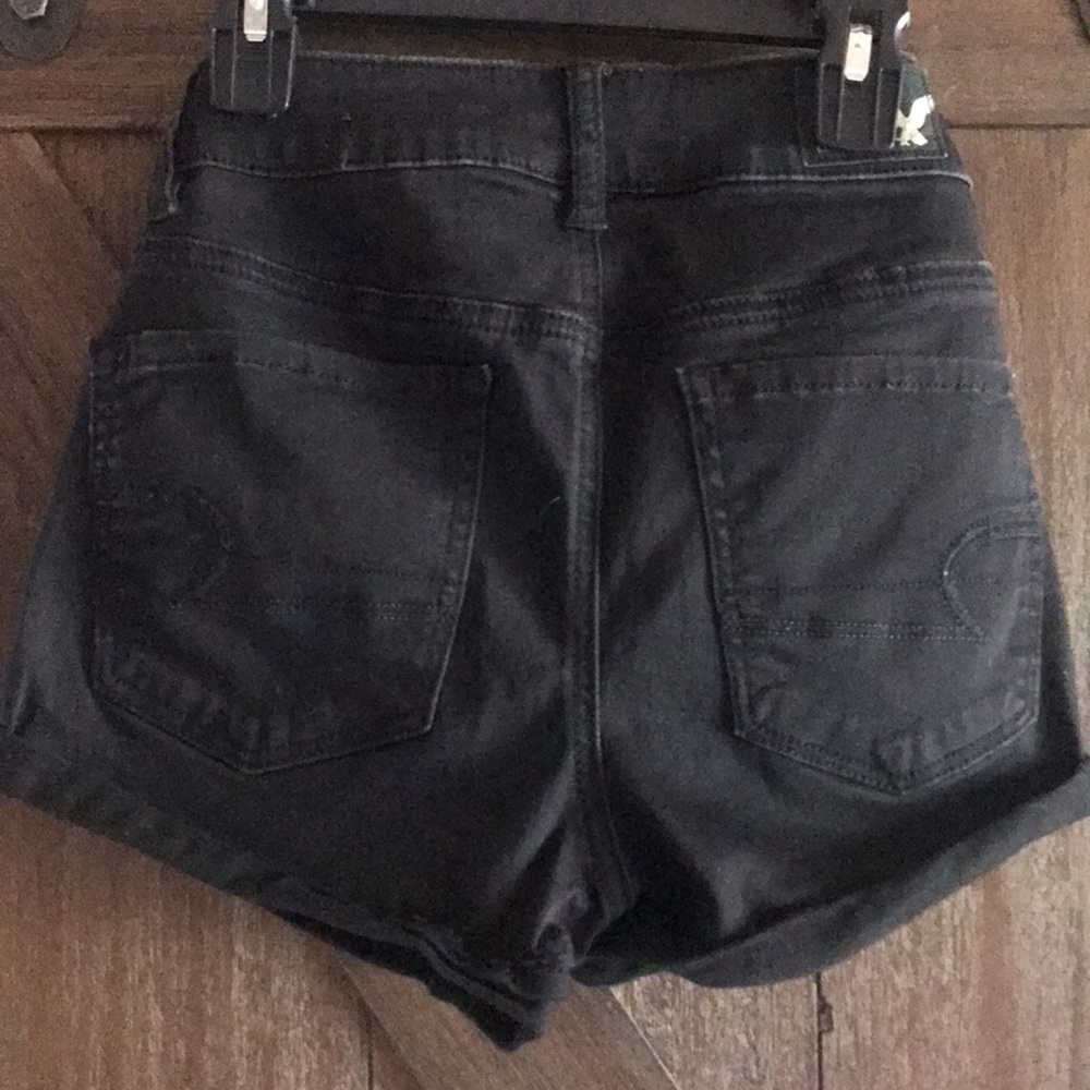 American Eagle Jean shorts AE super super stretch black size 2 - Picture 3 of 3